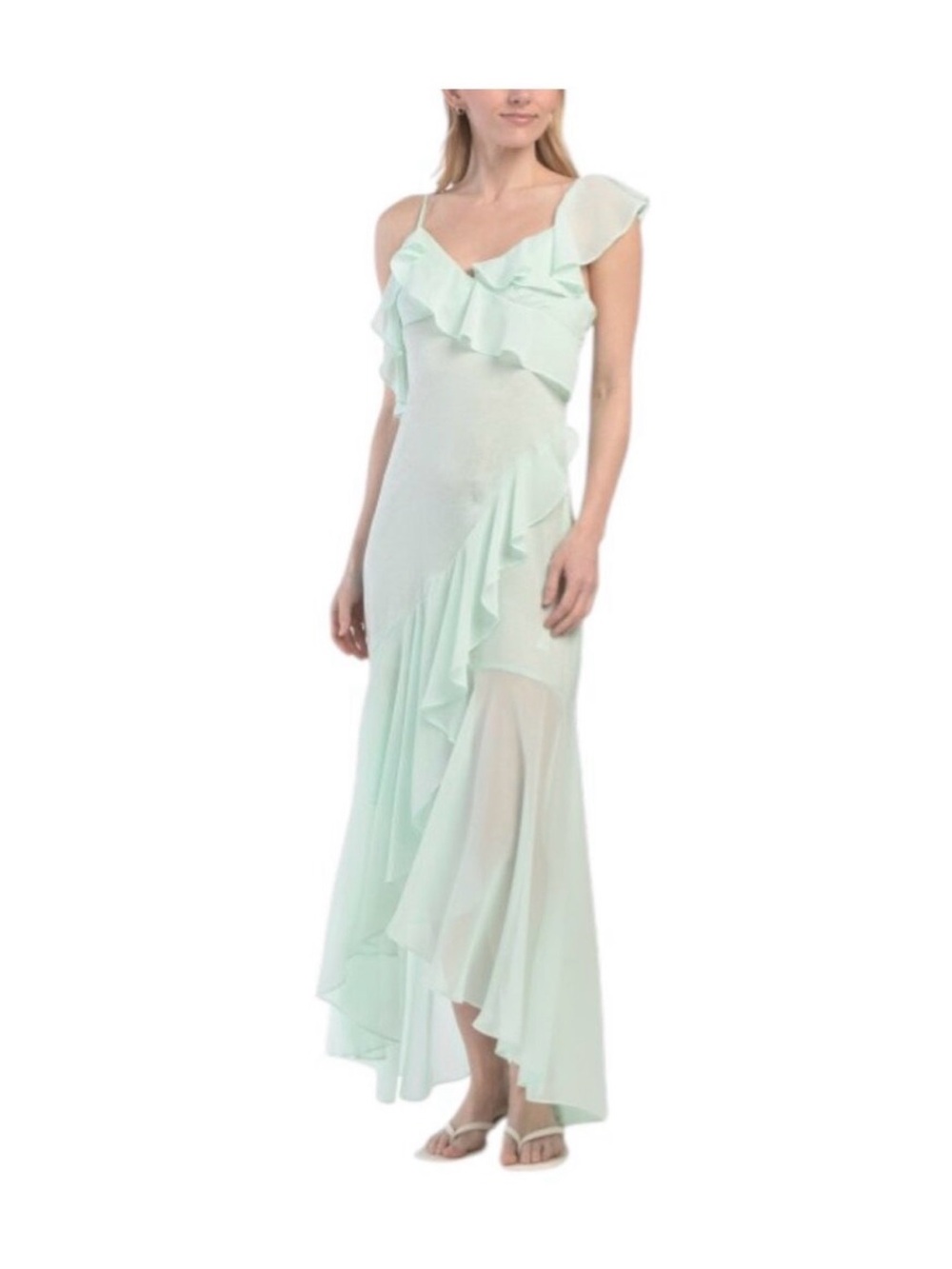 Stunning En Saison Ruffled Mint Maxi Dress
